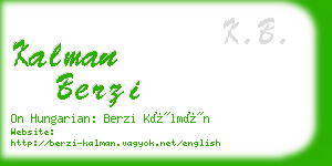 kalman berzi business card